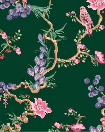 Cath Kidston Birds & Berries Emerald Wallpaper