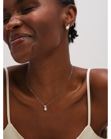 Jon Richard Rhodium Plated Crystal and Pearl Bridal Set - Gift Box