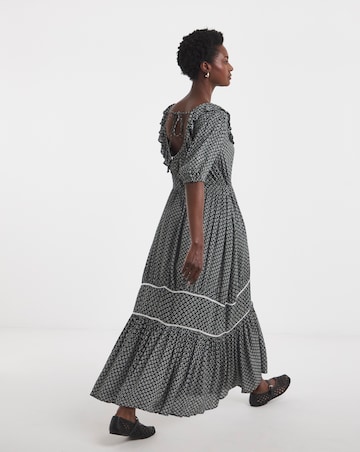 Frill Detail Smock Maxi Dress