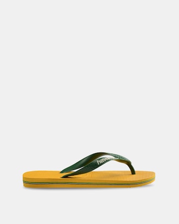 Havaianas Basil Logo Flip Flops - Yellow/Green