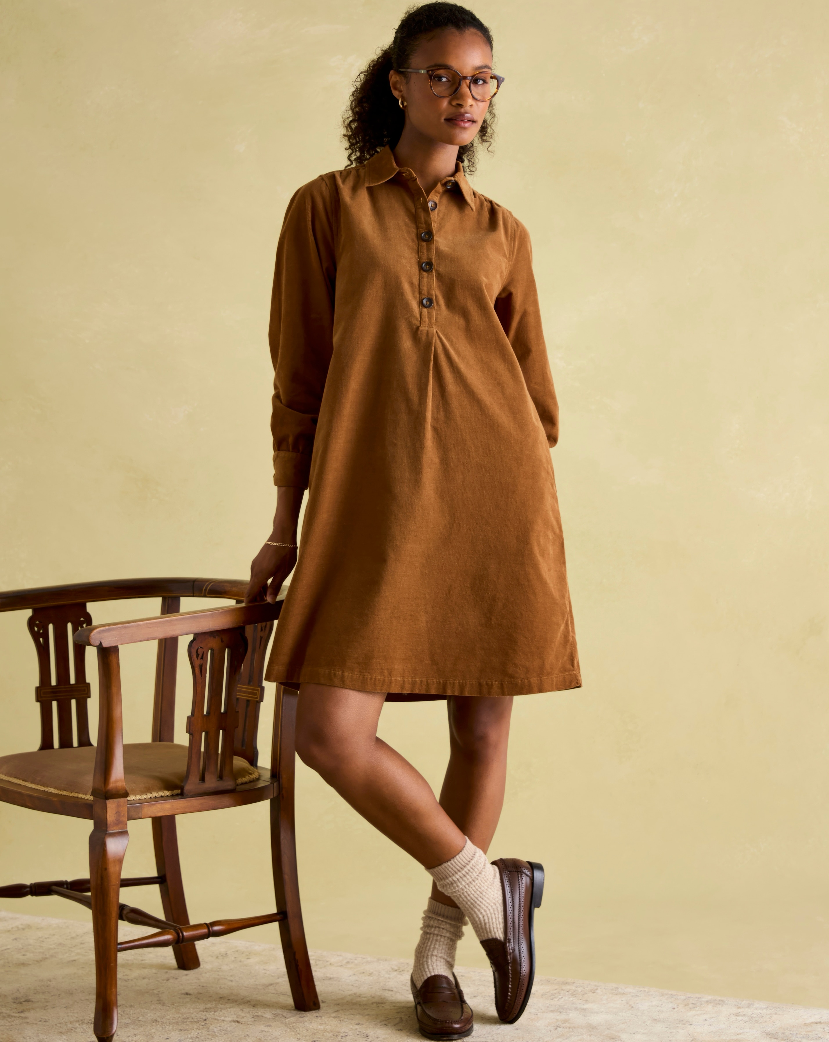 Joules Maple Corduroy Mini Dress | JD Williams