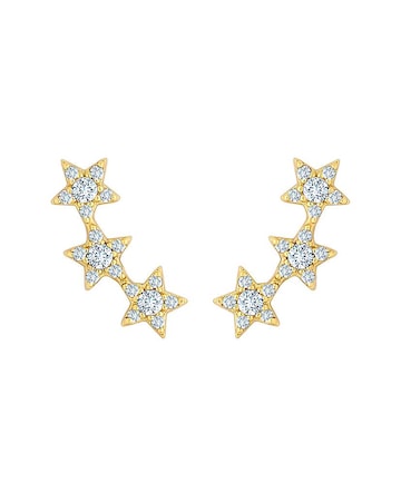 Inicio 14K Gold Plated Recycled Cubic Zirconia Star Ear Climber - Gift Pouch