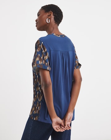 Satin Front Jersey Back Top