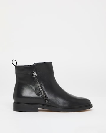 Camden Leather Side Zip Ankle Boots - Wide Fit (E)