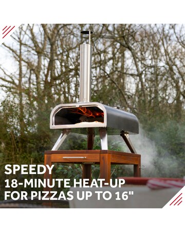 George Foreman 16" Stainless Steel Wood Pellet Pizza Oven