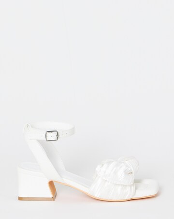 May Side Bow Low Block Heel Sandals - Wide Fit (E)