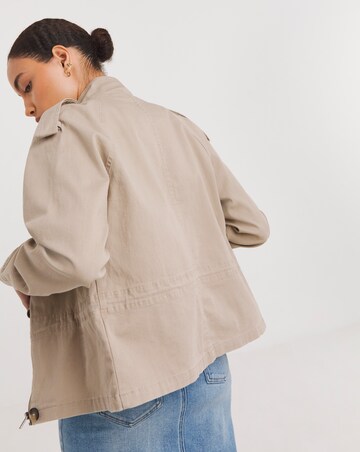 Stone Relaxed Utility Jacket