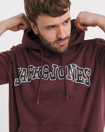 Jack & Jones Caleb Varsity Hoodie - Burgundy