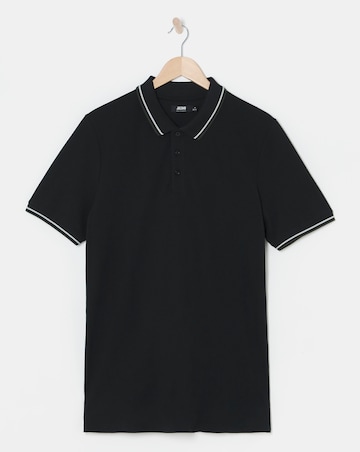 Pure Cotton Tipped Pique Polo Long