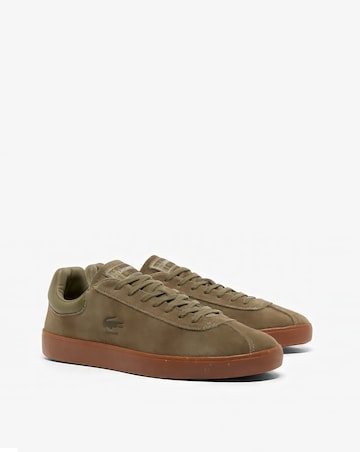 Lacoste Baseshot Suede Trainers - Khaki