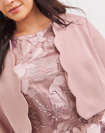 Joanna Hope Blush Sequin Dress and Jacket