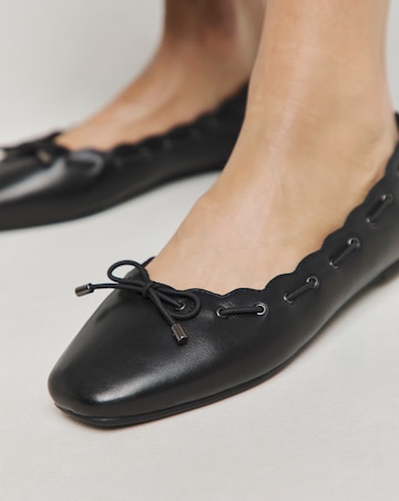 Euphoria Scalloped Edge Ballerinas - Wide Fit (E)