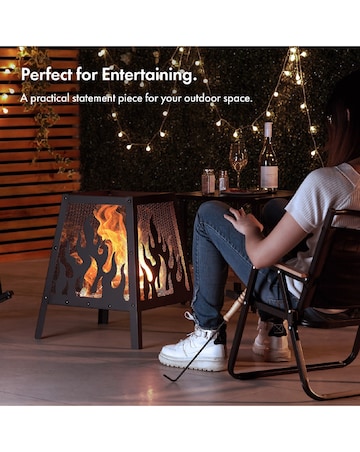 VonHaus Flame Design Square Fire Pit
