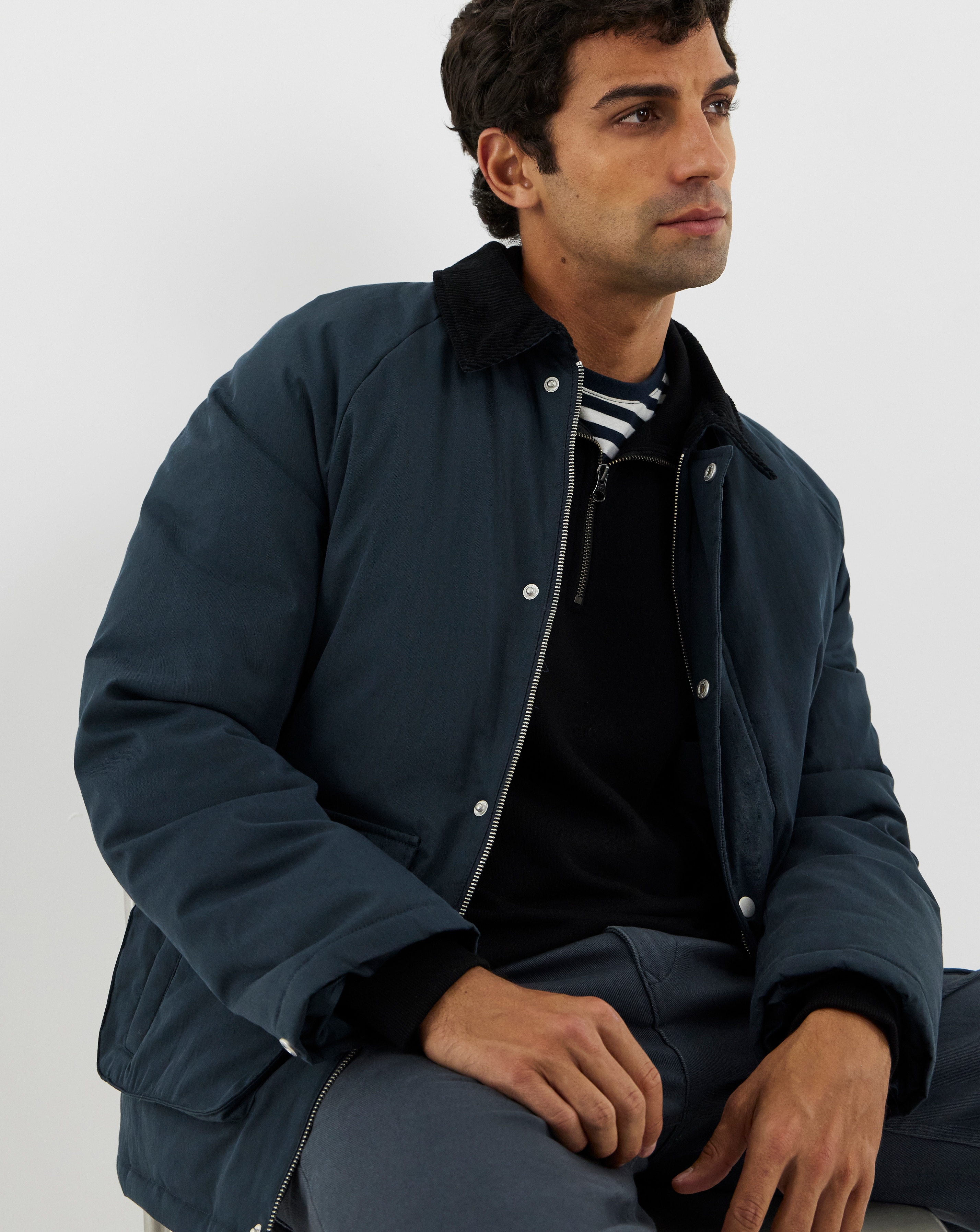 Cord Collar Wadded Jacket | JD Williams