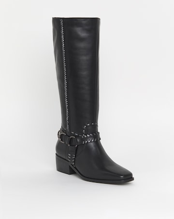 Joe Browns Knee High Leather Riding Boot E Fit Super Curvy Calf