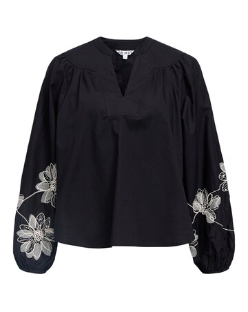 OBJECT Long Sleeve Embroidered Top