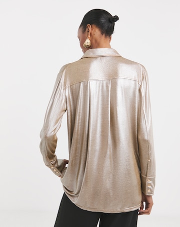Bronze Foiled Button Front Shirt