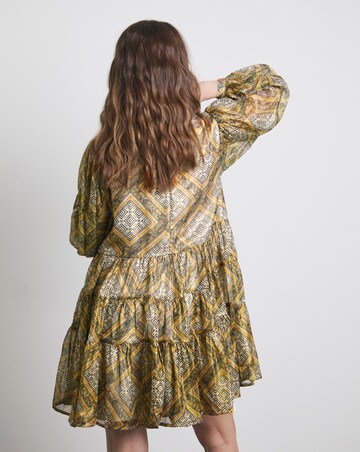 Print Tiered Swing Dress