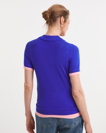 Contrast Short Sleeve Collar Jumper