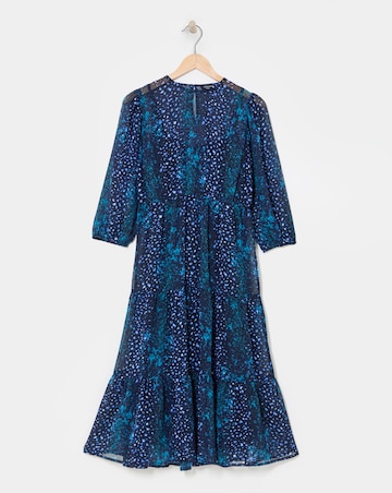 Printed Chiffon Smock Dress