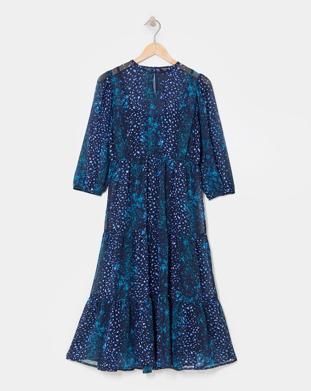 Printed Chiffon Smock Dress