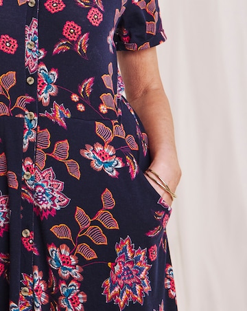 Julipa Button Through Jersey Midi Dress