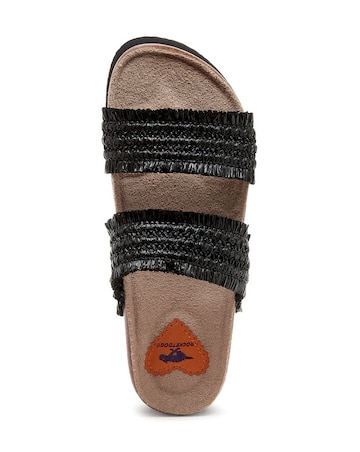 Rocket Dog Black Aruba Raffia Slider Sandals