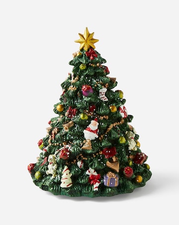 Gisela Graham Revolving Resin Christmas Tree Music Box