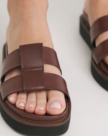 Rosalind Leather Twin Strap Mule - Extra Wide Fit (EEE)