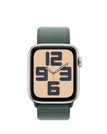 Apple Watch SE GPS 44mm Starlight Aluminium Case with Lake Green Sport Loop