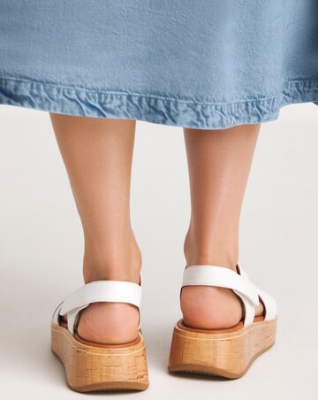 Heavenly Feet Harper Cross Strap Wedge Sandals Wide Fit