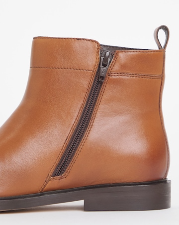 Camden Leather Side Zip Ankle Boots - Wide Fit (E)