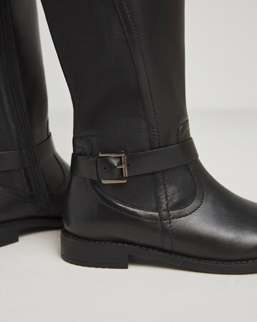 Fala Leather Elasticated Riding Boots - Wide Fit (E) & Super Curvy Calf