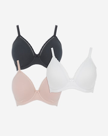 Pretty Secrets (3 Pack) New Claire Cotton Moulded Full Cup Wired Bras (B-E)