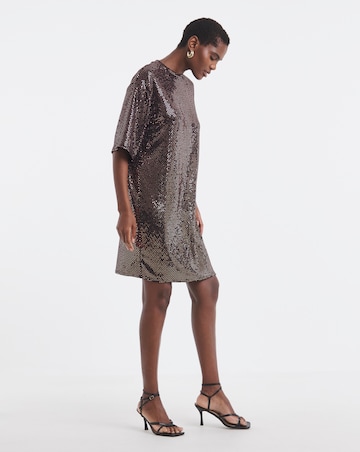 Short Sleeve Sparkle T-Shirt Dress