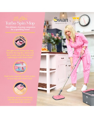 Swan SWFC1002QOCN Lynsey Queen Of Clean Turbo Spin Mop