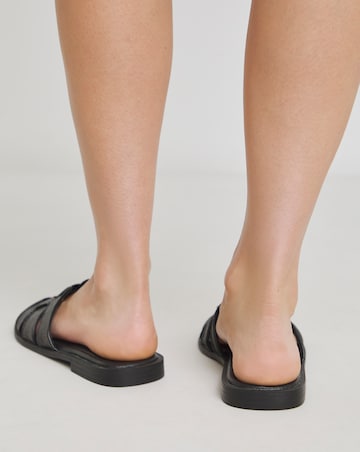 Starlet Woven Mule Sandals - Wide Fit (E)