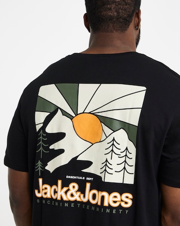 Jack & Jones Mine Back Graphic T-Shirt - Black