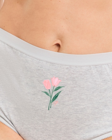 Pretty Secrets (7 Pack) Cotton Flower Detail Full Fit Knickers Floral