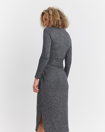 Marl Tie Waist Midi Dress