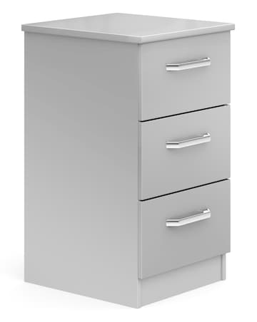 Kendal Ready Assembled High Gloss 3 Drawer Bedside Table