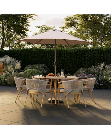 Charles Bentley Rope Weave 6 Seater Dining Set