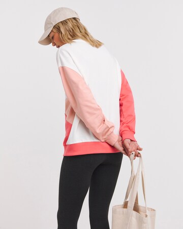 Pink Colour Block Sweatshirt