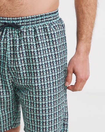 2 Pack Value Seahorse Print Swim Shorts Long