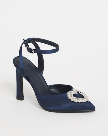 Amelia Heart Trim Heeled Court Shoes - Extra Wide Fit (EEE)