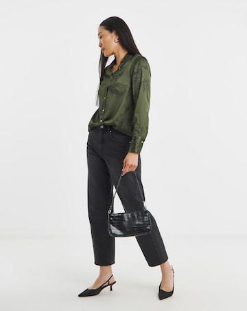 Printed Classic Satin Long Sleeve Shirt