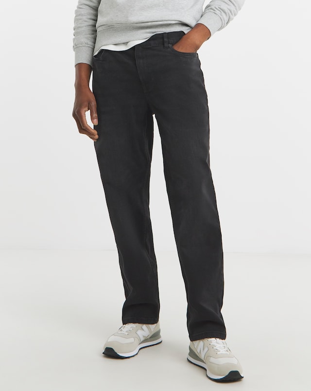 Straight Fit Stretch Jeans Blackwash