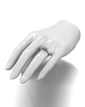 Moissanite 9CT Gold 3 Stone Ring