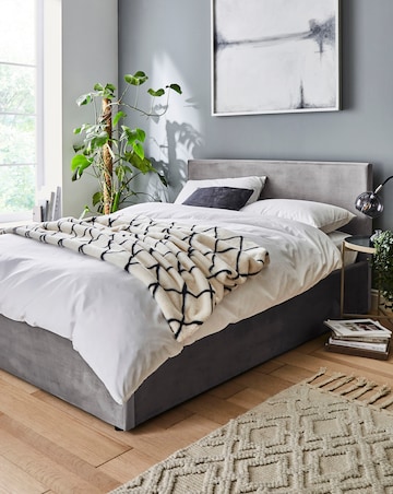 Hayden Velvet Ottoman Bed with 3 Layer Memory Foam Hybrid Mattress