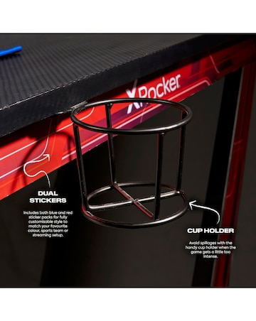 X Rocker Ocelot Gaming Desk with Mousepad - Carbon Black